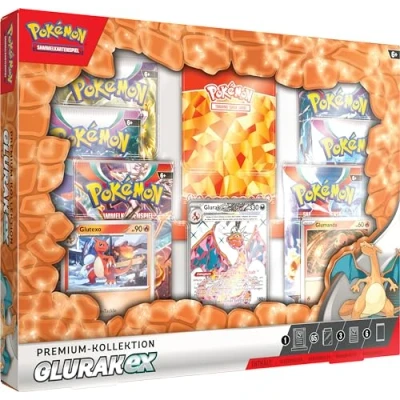 Abbildung von The Pokémon Company International Sammelkarte Pokemon Glurak EX Premium Kollektion Deutsch, Box
