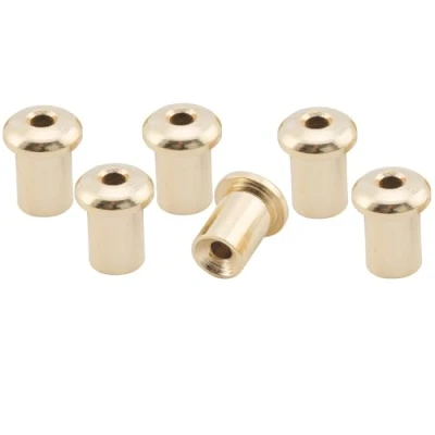 Abbildung von Musiclily Pro 5mm Stahl Top Saitenhülsen String Ferrules für E Gitarre, Gold(6 Stück)
