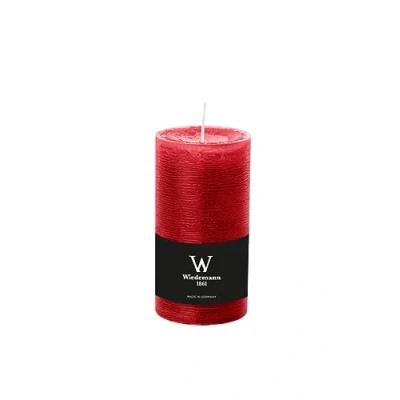 Abbildung von Wiedemann Marble Rustik Kerzen, Stumpenkerzen, Weihnachtsrot (Rubin Rot) 130 x Ø 68 mm