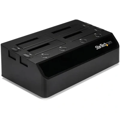 Abbildung von StarTech.com USB 3.0 4 Bay 2,5 Zoll / 3,5 SATA III Festplatten Dockingstation mit UASP und zwei Lüftern, 6,4 8,9 cm HDD SSD Dock