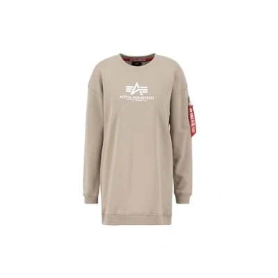 Abbildung von Alpha Industries Basic LONG OS WMN Sweatshirt, Damen, Größe: Small, Vintage sand