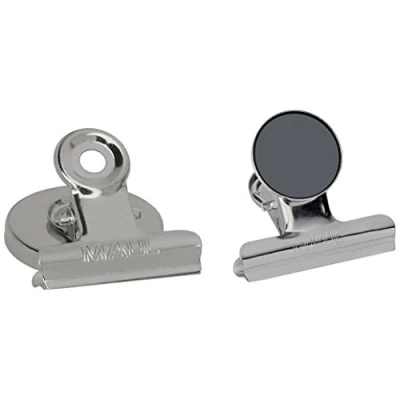 Abbildung von Maul 2184096 Magnet Papierklammern mit Schutzfolie, Weite 20mm, 2 Stück, 43 x 40 mm, Silber Metall