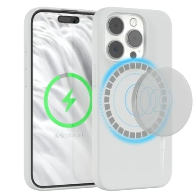Abbildung von EAZY Case Silikonhülle für iPhone 15 Pro Hülle mit MagSafe Silikon Weiß weich stoßfeste Handyhülle Schutzhülle Kameraschutz Dünn Premium Schutz Cover TPU Phone Bumper in