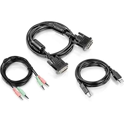 Abbildung von Trendnet TK CD06, 1,8 m, USB, DVI I, Schwarz, 360 g