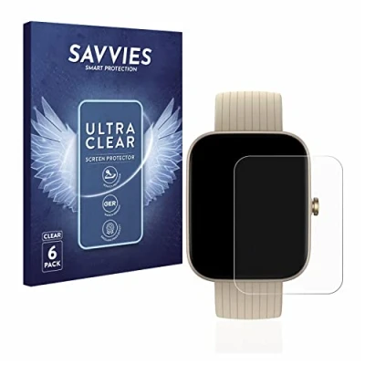 Abbildung von Savvies 6 Stück Schutzfolie für Huami Amazfit Bip 3 Pro Displayschutz Folie Ultra Transparent