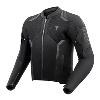 Abbildung von REBELHORN Jax Motorradjacke Herren Textil Ellbogen, Schulter und Rückenprotektor Stufe 2 Abnehmbar Humax Membran Große Mesh Belüftungspaneele