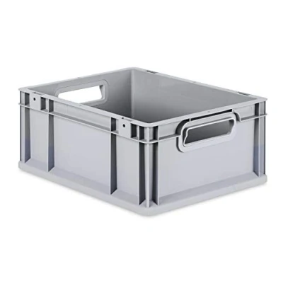 Abbildung von aidB Eurobox NextGen Grip, 400x300x170 mm, Griffe offen, robuste Plastikbox aus Kunststoff mit ergonomischen Griffen, stapelbare Kunststoffkiste, ideal für die Industrie, 1St.