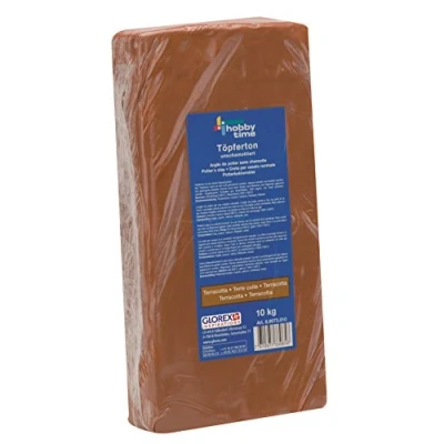 Abbildung von Glorex Bastelnaturmaterial Töpferton 10 kg, terracotta, unschamottiert