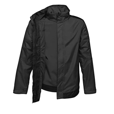 Abbildung von Regatta Herren Professional Contrast 3 In 1 Waterproof &amp; Breathable Jacket with Concealed Hood Detachable Softshell Inner Jacke, Dunkelgrau/Schwarz, m