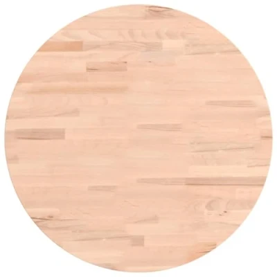 Abbildung von vidaXL Tischplatte, Holzplatte Holztischplatte Rund, Ersatzplatte Platte für Beistelltisch Bartisch, Massivholztischplatte Esstischplatte, Ø50x1,5 cm Massivholz Buche