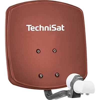 Abbildung von TechniSat DIGIDISH 33 Satelliten Schüssel für 2 Teilnehmer (33 cm kleine Sat Anlage Komplettset mit Wandhalterung und Universal Twin LNB) rot