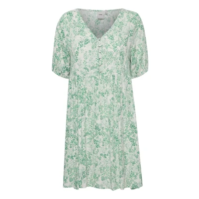 Abbildung von ICHI Ihmarrakech AOP Freizeitkleid, Damen, Größe: Large, Holly green