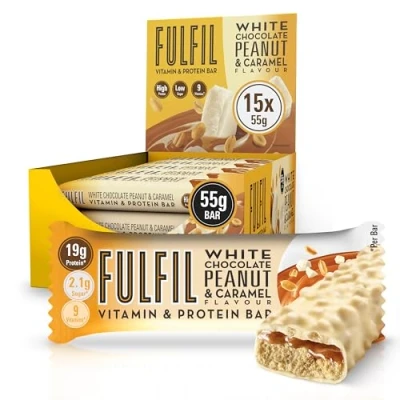 Abbildung von Vitamin und Proteinriegel White Chocolate Peanut &amp; Caramel 15 Stück