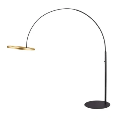 Abbildung von SLV LED Stehlampe One Bow FL, schwarz/messingfarben, Stahl