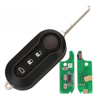 Abbildung von 3 Tasten Autoschlüsselanhänger Delphi für FIAT MPV Bravo/Ducato 500 Doblo Qubo Grande Punto Citroen Jumper Peugeot Boxer 433.92 ID46