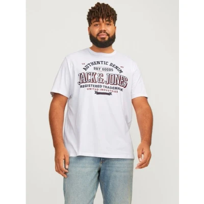 Abbildung von Jack &amp; Jones Tshirt print, Herren, Größe: 5XL, White