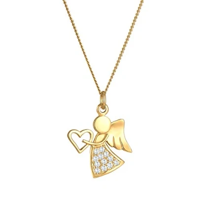 Abbildung von Nenalina Kette mit Anhänger Engel Herz Zirkonia Talisman Symbol 925 Silber,