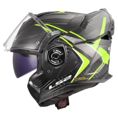 Abbildung von LS2, Modularer Motorradhelm ADVANT X CARBON FUTURE II Gloss H V Yellow, XS