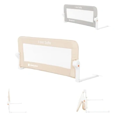 Abbildung von Kikkaboo Bettschutzgitter I am Safe 102 cm lang, für Matratzenstärke 12 20 cm, Farbe:beige