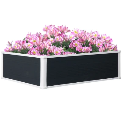 Abbildung von Outsunny Hochbeet mit Drainagefunktion (Gemüsebeet, 1 St., Blumenkasten), für Garten, Balkon, Grau