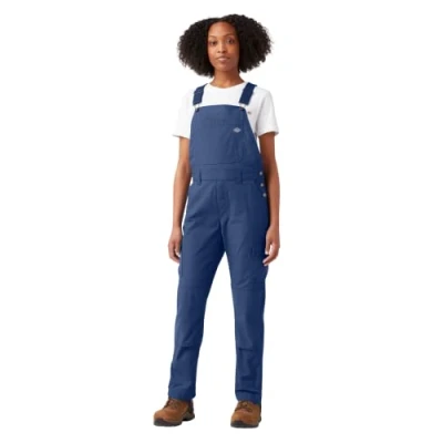 Abbildung von Dickies Overalls for Women, Rinsed Utility Bib Overalls, Boyfriend Fit, Indigo Rinse, M