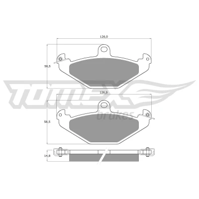 Abbildung von TOMEX brakes TX 12 20 Bremsbelagsatz Vorderachse für Verschleißwarnanzeiger vorbereitet BMW: 3 Limousine, Cabrio, Touring