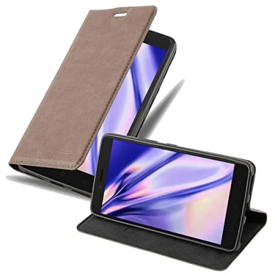 Abbildung von Cadorabo Hülle kompatibel mit Lenovo K6 Note aus Premium Kunst Leder Flip Klappbare Stoßfeste Magnetische [Standfunktion] [Kartenfächern] Cover für Tasche in Braun