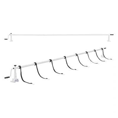 Abbildung von [en.casa] Pool Aufrollvorrichtung Oliveti 147 555 cm verstellbar Aufrollsystem mit Schiebern Aufroller für Solarplanen Poolplanen Aluminium
