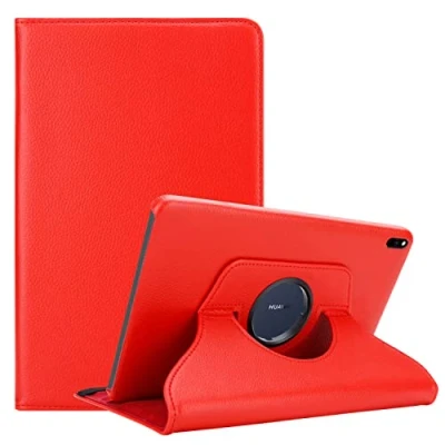 Abbildung von Cadorabo Hülle kompatibel mit Huawei MatePad PRO (10.8 Zoll) Tablethülle ohne Auto Wake Up aus Premium Kunst Leder Flip Klappbare Stoßfeste Cover für Tasche in Rot