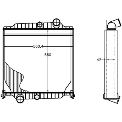 Abbildung von MAHLE ORIGINAL CR 1223 000P Kühler, Motorkühlung 560mm 558mm 42mm Kühlrippen gelötet