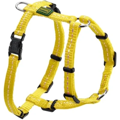 Abbildung von HUNTER TRIPOLI Hundegeschirr, kleine Hunde, Nylon, reflektierend, robust, XXS XS, gelb