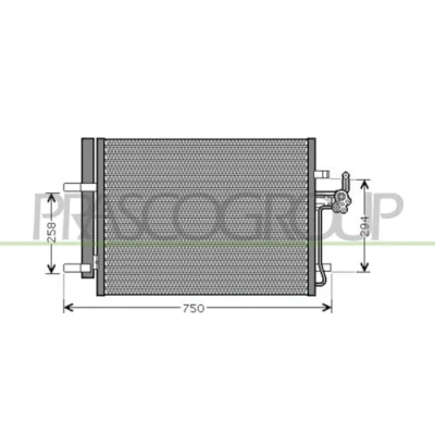 Abbildung von PRASCO FD110C002 Klimakondensator mit Trockner 18 13 Aluminium 608 R 134a FORD: MONDEO 4 Turnier, 4, Stufenheck