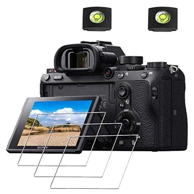 Abbildung von ULBTER Displayschutzfolie Schutzfolie für Sony Alpha A7R III/A7R II/A7 III/A7 II/A77 II/A7S II/A99 II /A9 Kamera &amp; Blitzschuh Abdeckung, 0,3 mm 9H Härte gehärtetes Glas 3 Stück