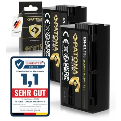 Abbildung von PATONA Protect EN EL15c Akku (2X 2600mAh) mit NTC Sensor und V1 Schutzgehäuse kompatibel Zf Z6III Z7II usw.