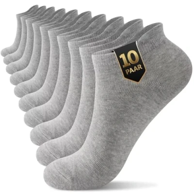 Abbildung von YouShow Sneaker Socken Herren &amp; Damen bio Baumwolle 10 Paar Sneakersocken Kurze Sportsocken Halbsocken Socks Unisex Grau 39 42