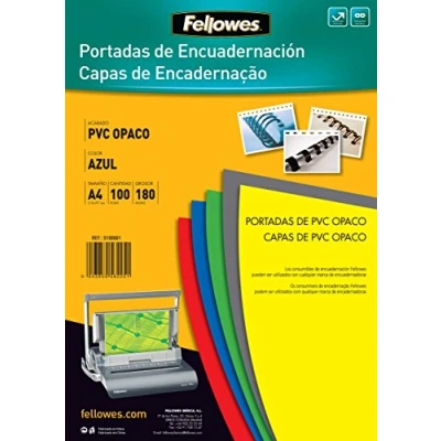 Abbildung von Fellowes 936641 Deckblätter en PVC 100 Stück, blau matt