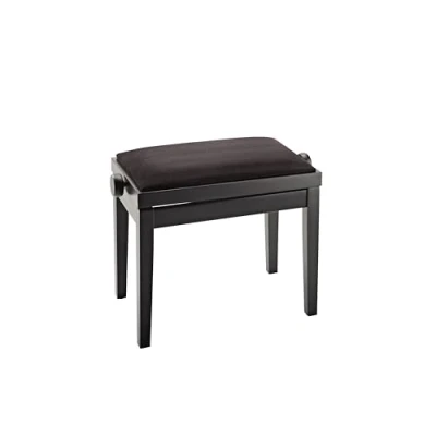 Abbildung von K&amp;M 13900 Klavierbank Schwarz europäisches Buchenholz, eleganter Samtbezug Höhenverstellbarer Keyboard Polstersitz