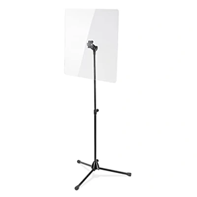 Abbildung von K&amp;M 11903 Schutzscheibe mit Stativ 60 x cm Acrylglasplatte Dreibein Von 107,5 160 ausziehbar