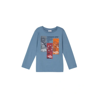 Abbildung von s.Oliver MIT Frontprint Langarmshirt für Kinder, Größe: 116/122, Hellblau