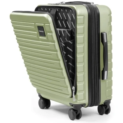 Abbildung von Travely Premium Handgepäck 55x40x23cm erweiterbar, passend für Lufthansa, Eurowings und co. I 41L 50L mit sanften Rollen praktischem TSA Schloss, Reise