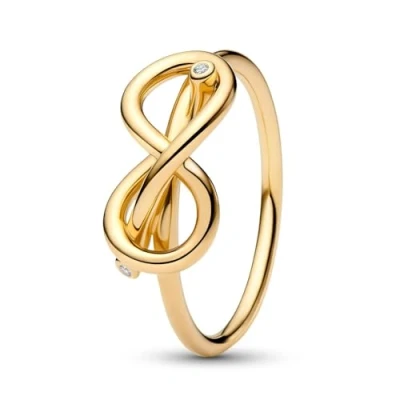 Abbildung von Pandora 163759C01 Damenring Unendlichkeitsknoten Goldfarben