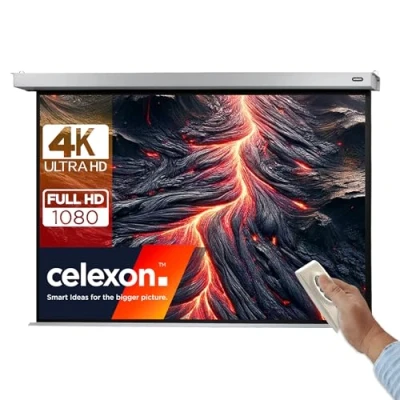 Abbildung von 120&quot; Zoll Motor Leinwand celexon Professional Plus 4:3 240x180 cm 4K Full HD 3D elektrisch, mit Fernbedienung; für Büro &amp; Heimkino Projektionen Ihrem Beamer zur Decken / Wand Montage