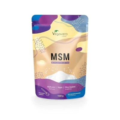 Abbildung von MSM Pulver 1000 g Vegavero® 99,9% rein Preis Leistungs Sieger 2024* Deutsche Produktion Methylsulfonylmethan Organischer Schwefel kristallin Laborgeprüft &amp; Ohne Zusätze Vegan