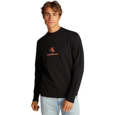 Abbildung von Calvin Klein Jeans Shadow LOGO CREW NECK Sweatshirt, Herren, Größe: XL, Black