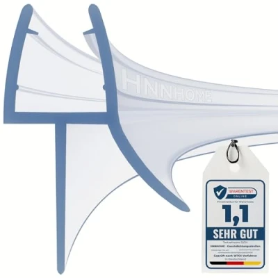 Abbildung von HNNHOME 1 Meter Gebogene Duschdichtung, Duschtürdichtung für Bad Duschwand und Duschabtrennung, Passend 6 8mm Glasdicke, Dichtet Spalten bis zu 20mm ab (Gebogen x 2)