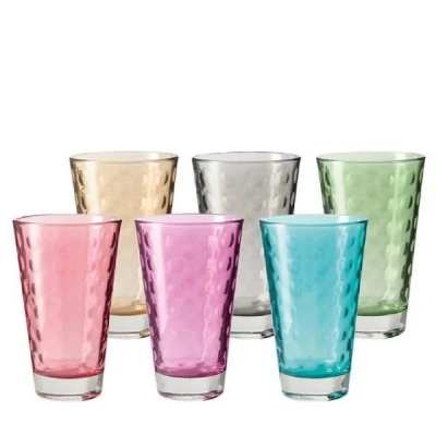 Abbildung von LEONARDO Longdrinkglas &quot;Optic&quot;, (Set, 6 tlg., 6), Colori Qualität, 300 ml, teilig