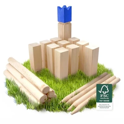 Abbildung von Ocean5 Spiel Wurfspiel Kubb in verschiedenen Größen, Familienspiel, Wikinger mit Teams