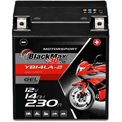 Abbildung von BlackMax YB14L A2 GEL Motorradbatterie 12V 14Ah Batterie 51411 12N14 3A FB14L