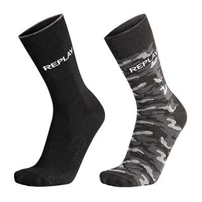 Abbildung von Replay Socken Leg Logo &amp; Camouflage 2Pcs Banderole (Packung, er) mit Logoschriftzug