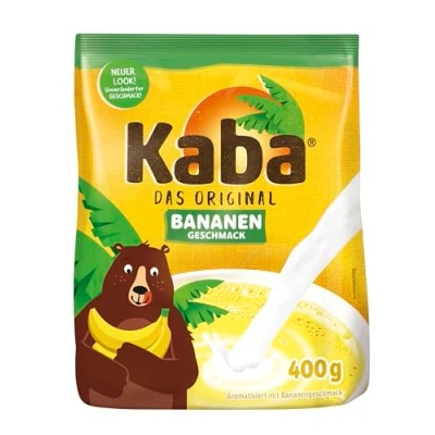 Abbildung von Kaba Banane 400g Beutel Trinkpulver, das Original Bananenmilch Pulver zum Anrühren in kalter und warmer Milch